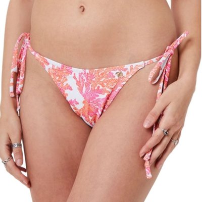 Women's Recycled Summer Printed Bikini Bottom With Drawstrings