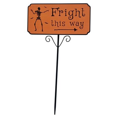 Fright This Way Outdoor Halloween Lawn Stake - 27.5"
