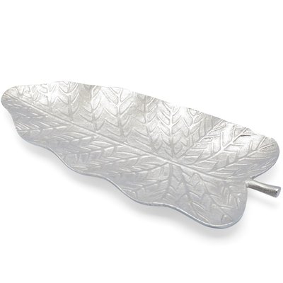 Decorative Leaf Serving Tray, Nickel-plated Candy Dish