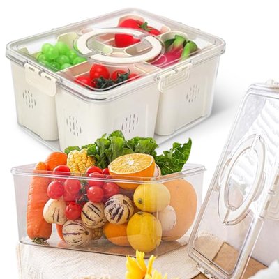 Airtight Multi-compartment Food Storage Container With Removable Baskets