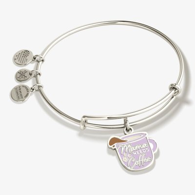 Mama Needs Coffee' Charm Bangle Bracelet