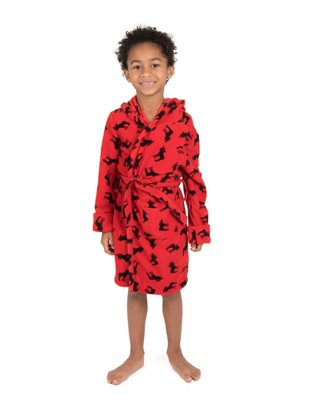 Leveret Kids Fleece Hooded Robe Moose