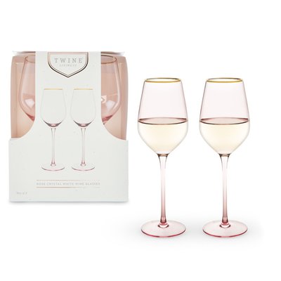 Rose Crystal White Wine Glass Set