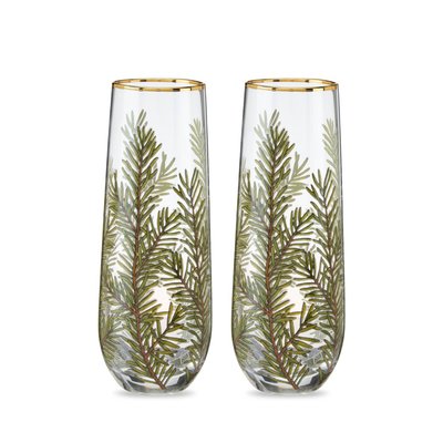 Woodland Stemless Champagne Flute Set
