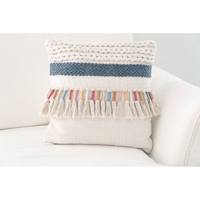 Rainbow Tassel Cotton Pillow