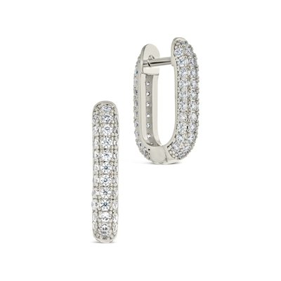 Mara Cz Rectangle Hoop Earrings
