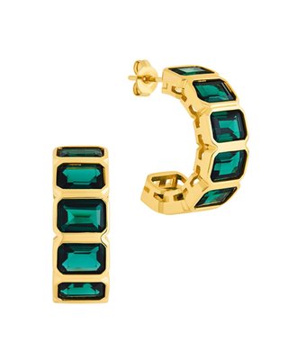 Nyssa Bezel Cz Station Hoop Earrings