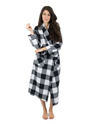 Leveret Women's Flannel Robe Plaid