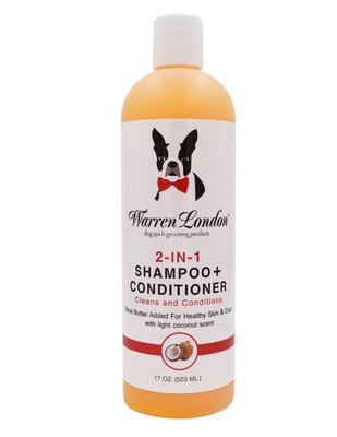 Warren London 2in1 Dog Shampoo and Conditioner with Shea Butter, Coconut, and Vitamin E | Made In USA | 17oz
