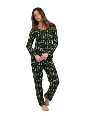 Leveret Women's Two Piece Cotton Loose Fit Pajamas Alien