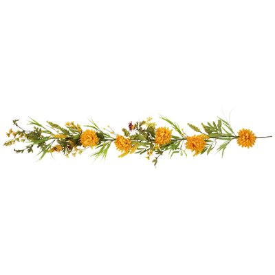 5' x 10" Orange Peony Artificial Fall Harvest Garland, Unlit