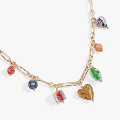 Murano Beads Adjustable Charm Necklace