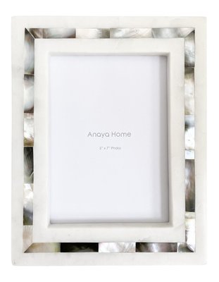 Grey Mother Of Pearl White Marble Picture Frames