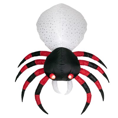LED Lighted Inflatable Chill and Thrill Spider Outdoor Halloween Decoration - 4'