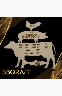 Bbqraft - Laser Cut Meat Temp Magnet