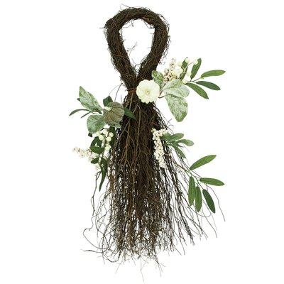 24" Pumpkins and Berries Artificial Fall Harvest Twig Teardrop Swag