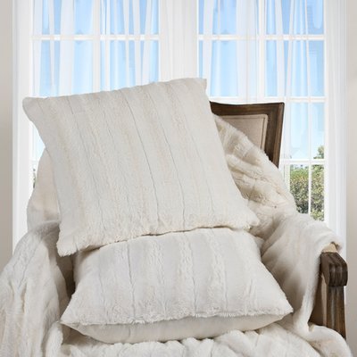 Set Of 2 Faux Fur Decorative Throw Pillows 16 X 16 Inches