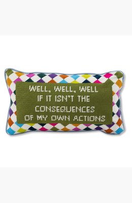 Well Well Well Needlepoint Pillow