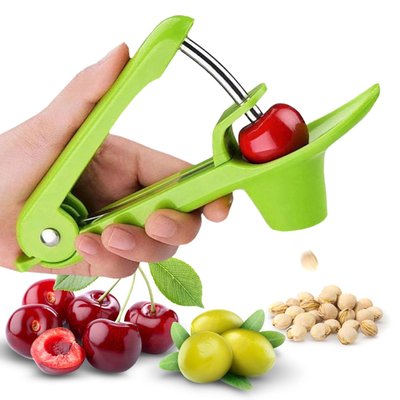 Cherry And Olive Pitter With One-handed Operation And Splash Guard