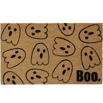 Natural Coir "Boo" with Ghosts Halloween Doormat - 18" x 30"