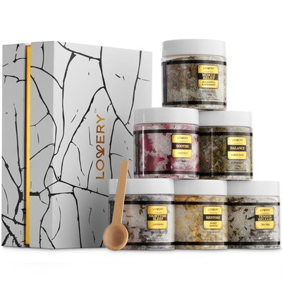 Epsom Salts Gift Set, 6 Scented Relaxing Spa Bath Soaks