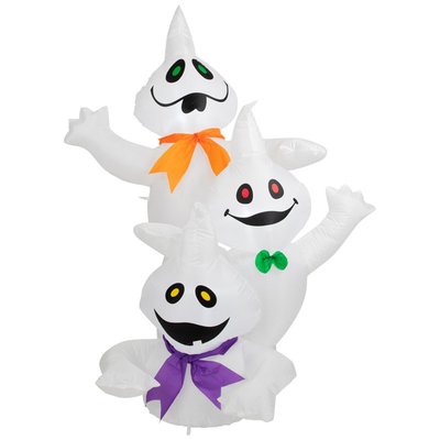 LED Lighted Inflatable Ghost Trio Outdoor Halloween Decoration - 3.5'