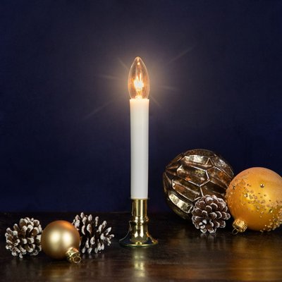 Single Light Window Candle with Sensor - 9" - White