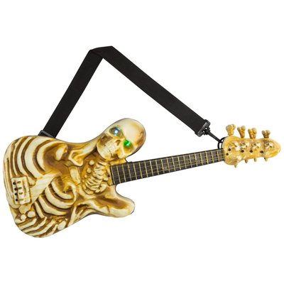 Lighted Rockin' Skeleton Guitar with Sound Halloween Decoration - 22.75"