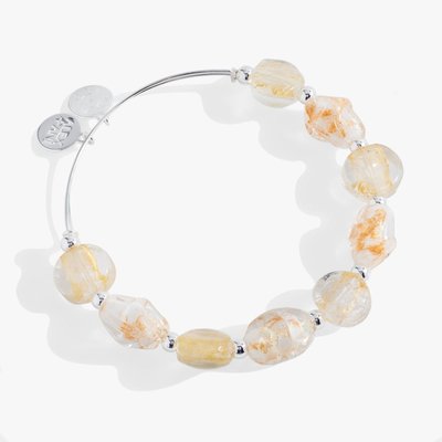 Murano Beads Silver Elongated Beaded Bangle