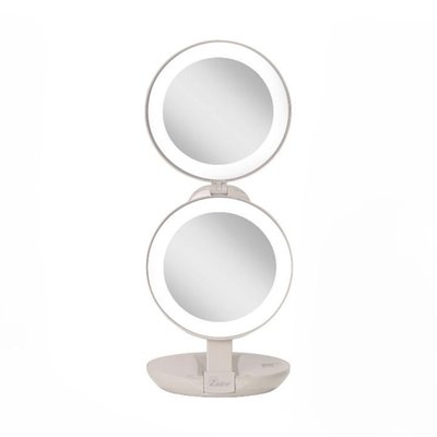 Lighted Travel Mirror with Magnification & Folding-to-Compact