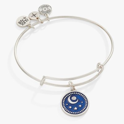 Crystal Moon Charm Bangle