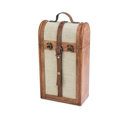 2-Bottle Vintage Trunk Wine Box