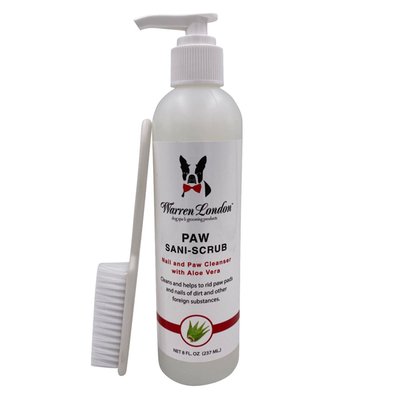 Paw Sani Scrub by Warren London | Aloe Vera Dog Paw Cleanser w/ Scrub Brush | Made In USA