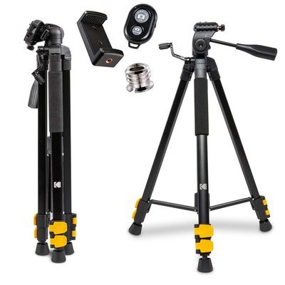 PhotoGear 62" Camera Tripod W/Remote, 3-Section Aluminum Flip-Lock Tripod Adjusts 22”-62”