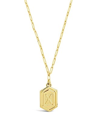 Hexagon Tag Initial Necklace