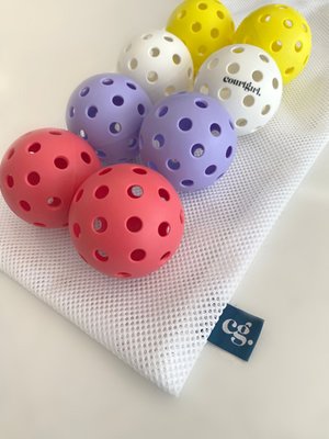 Pickleballs in Mesh Bag