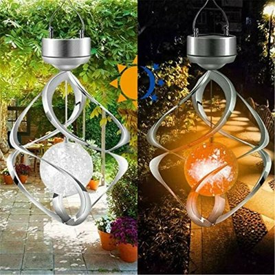 Solar Outdoor Led Color Changing Waterproof Spiral Wind Chime Light - Multi Color