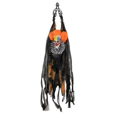 46" Animated Clown with LED Eyes Hanging Halloween Decoration