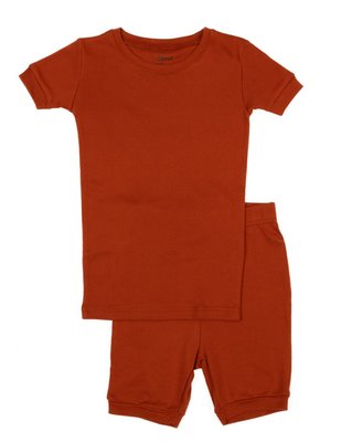 Leveret Kids Two Piece Cotton Short Pajamas Boho Solid Color