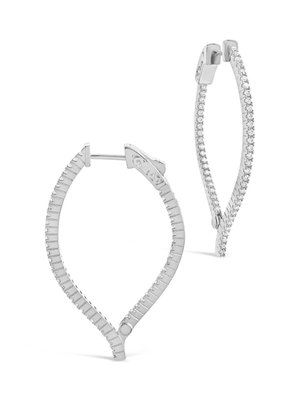 Cz Inside Out Teardrop Drop Earrings