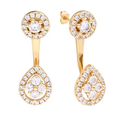 Juliet Women's 18k Gold Plated Ear Jacket Fashion Earrings