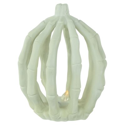 LED Lighted Skeleton Pumpkin Halloween Decoration - 6.25"
