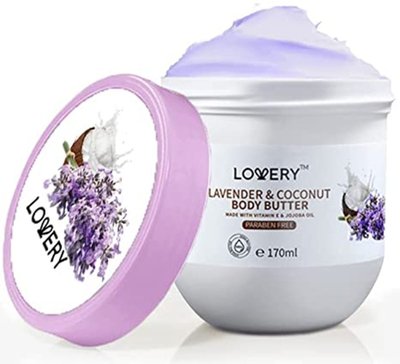 Lavender and Coconut Body Butter - 6oz Ultra-Hydrating Shea Butter Body Cream Enriched with Jojoba Oil and Vitamin E