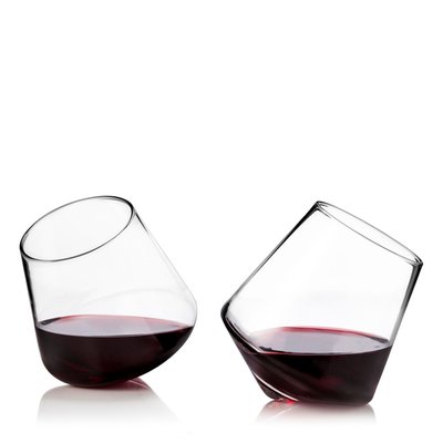 Rolling Crystal Wine Glasses Set Of 2