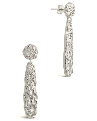 Alina Cz Textured Drop Earrings