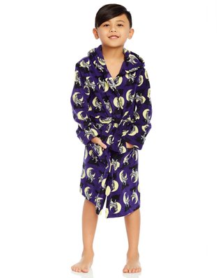 Leveret Kids Fleece Hooded Robe Wolf