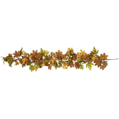 5' x 8" Maple Leaves and Berries Artificial Fall Harvest Garland, Unlit