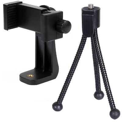 Phone Tripod Holder With 360° Rotation And Mini Tabletop Tripod