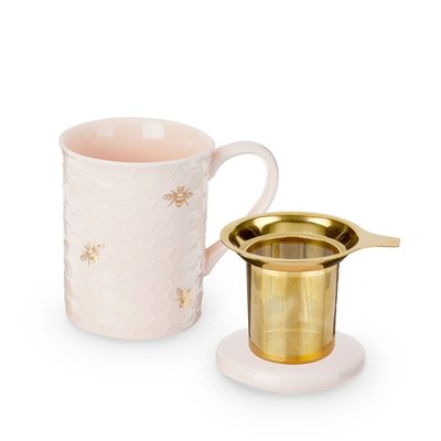 Annette™ Honeycomb Ceramic Tea Mug & Infuser