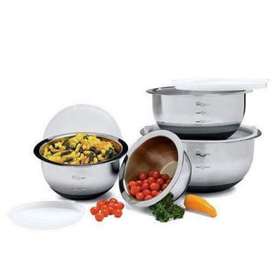 Staless Steel Anti Skid Deep Mixg Bowl Set   Piece